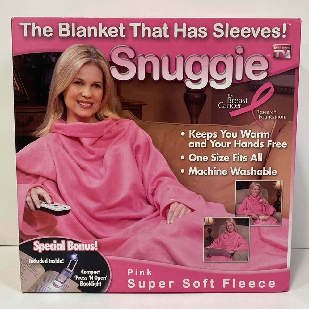 Pink Super Soft Fleece Blanket with Sleeves